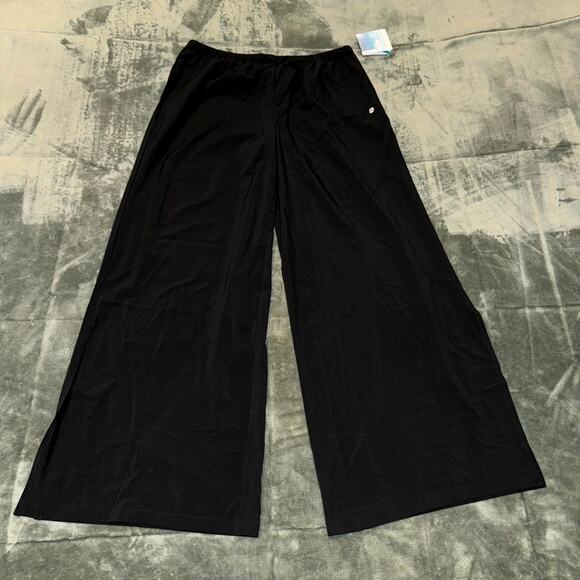 Willit Wide Leg Cropped Pants Women's Medium Black Drawstring Sun Protection NWT - Picture 1 of 7